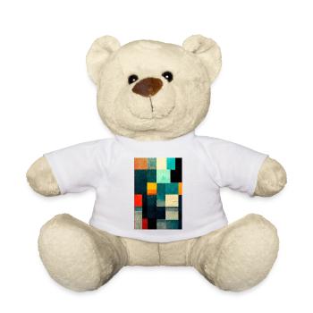 Abstract Pixel Art - Teddy - Weiß - Vorne