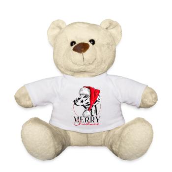 Père Noël Joyeux Noël Lévriers Wilsigns - Nounours - blanc - Devant