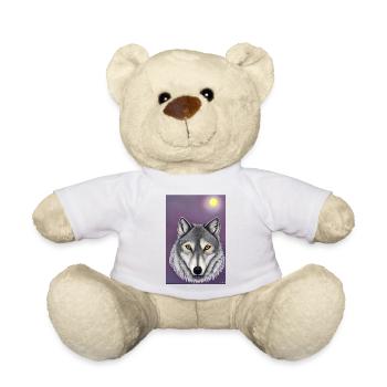 Loup sous la Lune - Nounours - blanc - Devant