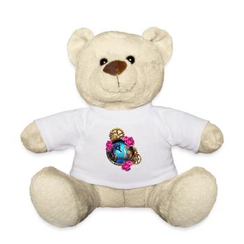 Schönes Steampunk-Design mit Seepferdchen - Teddy - Weiß - Vorne
