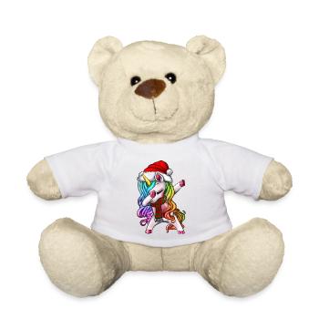 Dabbing Unicorn Dabbendes Einhorn Santa Christmas - Teddy - Weiß - Vorne