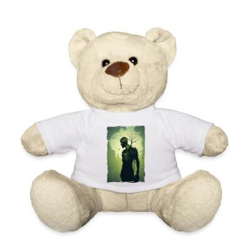 Zombie Illustration Minimalist Design - Teddy Bear - white - Front