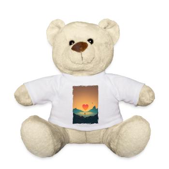 Liebe Illustration Minimalistisches Design - Teddy - Weiß - Vorne