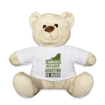 Cannabis because adulting is hard Bud Green - Teddy - Weiß - Vorne