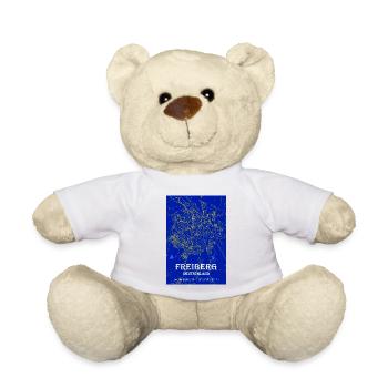 Nachtblaue moderne ästhetische Freiberg Stadtkarte - Teddy - Weiß - Vorne
