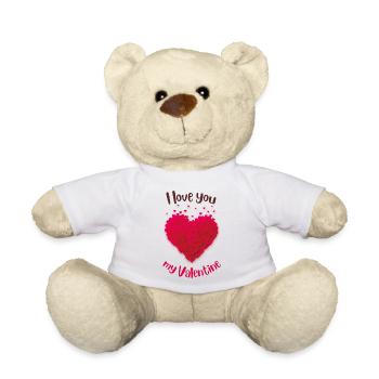 Je t’aime ma valentine - Nounours - blanc - Devant
