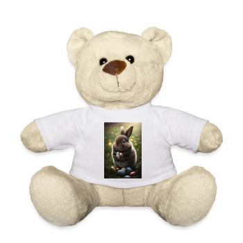 Lapin de Pâques Joyeux Oeufs de Pâques Chocolat Sucré - Nounours - blanc - Devant