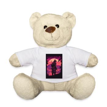 Samurai Vaporwave 80s Retro Japon Sakura 90s Anime - Nounours - blanc - Devant
