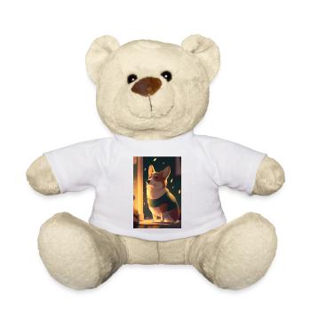 Gallois Corgi Anime Manga Cartoon Cute Kawaii - Nounours - blanc - Devant