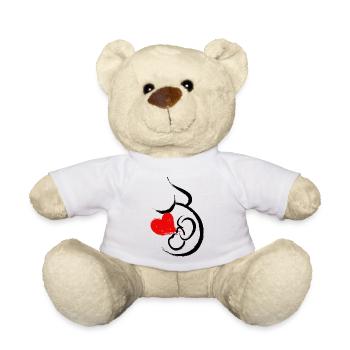 Bébé Ventre Coeur Bébé Grossesse Grossesse Maman - Nounours - blanc - Devant