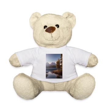 Landscape with lake and mountains - Teddy Bear - white - Front