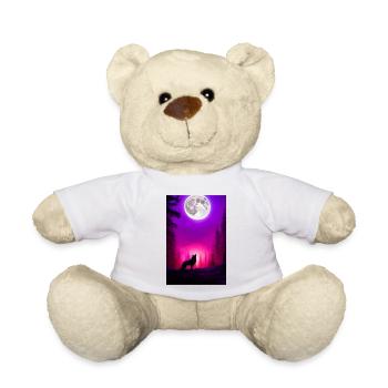 Wolf and Moon - Teddy Bear - white - Front
