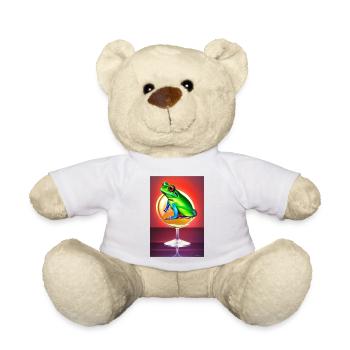 Frosch auf Glas - Teddy - Weiß - Vorne