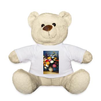 Blumen und Schmetterling - Teddy - Weiß - Vorne