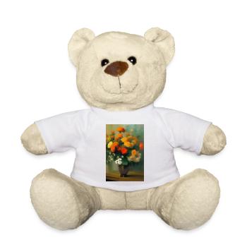 Blumen und Schmetterling - Teddy - Weiß - Vorne