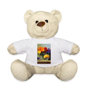 Blumen und Schmetterling - Teddy - Weiß - Vorne