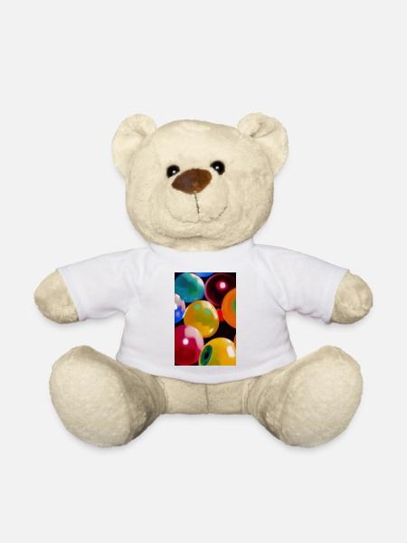Bunte Bälle Blasen - Teddy - Weiß