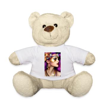 Schöne Frau mit Maske - Teddy - Weiß - Vorne