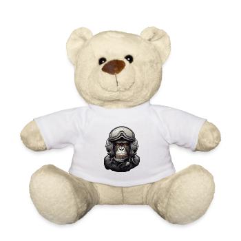 Pilot Monkey Digital Art - Teddy Bear - white - Front