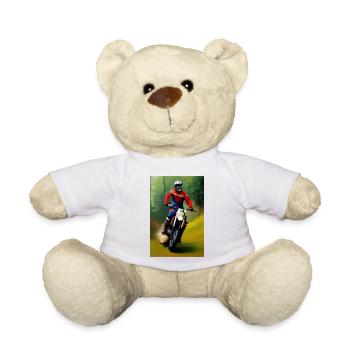Motocross Riding - Teddy Bear - white - Front