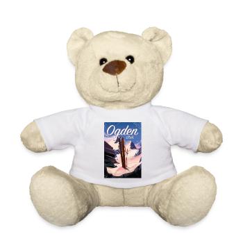 Ogden Utah Ski poster - Teddy Bear - white - Front
