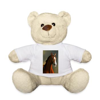 Peinture à l’huile de tête de cheval - Nounours - blanc - Devant