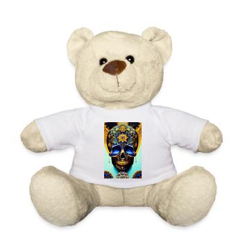 Blue skull - Teddy Bear - white - Front
