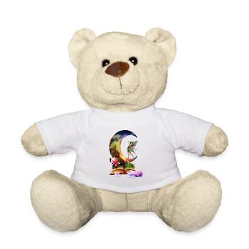 Fairy on the moon coming out of the book - Teddy Bear - white - Front