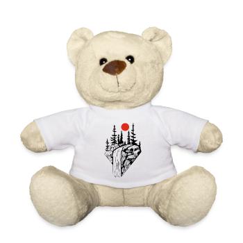 Der schwarze Wasserfall und die rote Sonne - Teddy - Weiß - Vorne