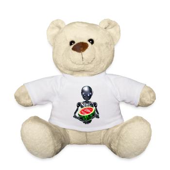 Robot et pastèque - Nounours - blanc - Devant