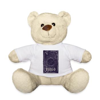 Virgo Constellation Circular Art - Teddy Bear - white - Front