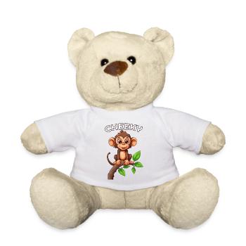 Cheeky Jungle Vibes Monkey - Teddy Bear - white - Front