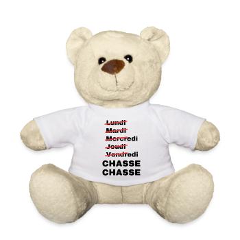 week-end chasse - Nounours - blanc - Devant