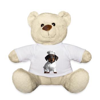 Dogs, Dachshund puppy, Dachshund, Dog, cooking, restaurateur - Teddy Bear - white - Front