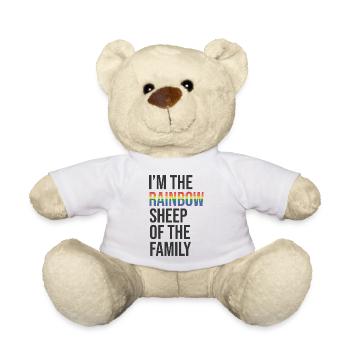 I ́m the Rainbow Sheep in the Family - Teddy Bear - white - Front