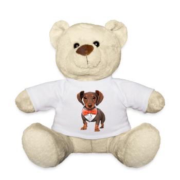 Dachshund mit Anzug Hund Dackelwelpe Hunde - Teddy - Weiß - Vorne