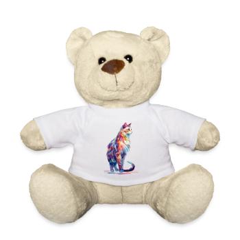 Chemise Painted Cat ARt Design - Nounours - blanc - Devant