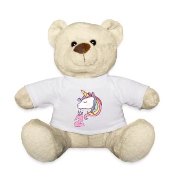 Birthday Girl Princess Unicorn 2 years Gift - Teddy Bear - white - Front