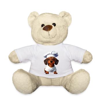 Teckel Restaurateur Chien de cuisine Chiens Teckel Chiot - Nounours - blanc - Devant