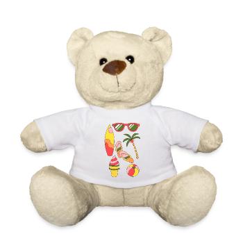 Été Rétro Vacances d’été comme de la glace au soleil - Nounours - blanc - Devant