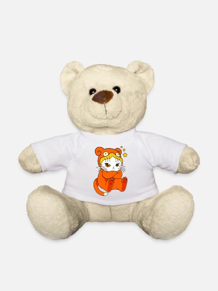 Katze im Bärenkostüm - Teddy - Weiß