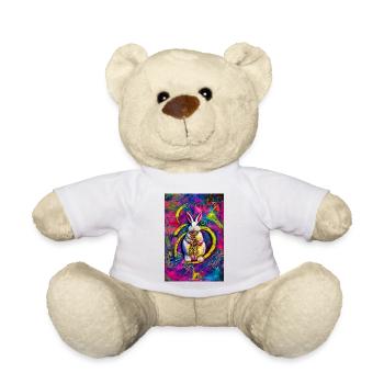 Modern Urban Pop Art Bunny Hase weiß bunt - Teddy - Weiß - Vorne