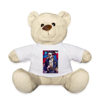 Homme en costume | graffiti pop art moderne - Nounours - blanc - Devant
