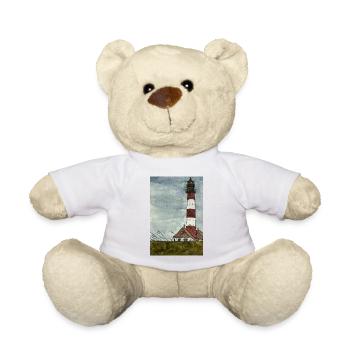 Lighthouse Westerheversand North Sea Coast Moin Coast - Teddy Bear - white - Front