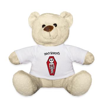 Dead Serious Skeleton In A Coffin - Teddy Bear - white - Front