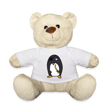 Pirat - lustiger Pinguin - Teddy - Weiß - Vorne