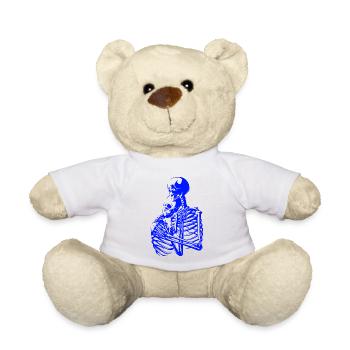 schädel skelett tod halloween horror schwarz tot - Teddy - Weiß - Vorne