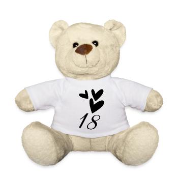 18. 18 JAHRE ALT. 18-JÄHRIGES JUBILÄUM. GEBURTSTAG 18 JAHRE. - Teddy - Weiß - Vorne