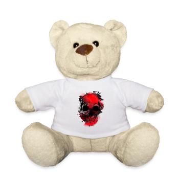 Rotes Schädel-Splash Artwork - Teddy - Weiß - Vorne