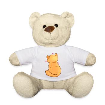 Funny Kawaii Orange Cat, Annoyed Cat - Teddy Bear - white - Front